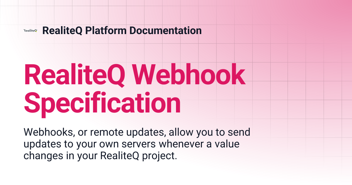 RealiteQ Webhook Specification | RealiteQ Platform Documentation